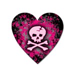 Pink Skull Star Splatter Magnet (Heart)