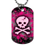 Pink Skull Star Splatter Dog Tag (One Side)