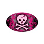 Pink Skull Star Splatter Sticker Oval (10 pack)