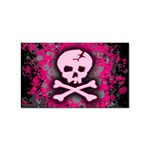 Pink Skull Star Splatter Sticker Rectangular (10 pack)