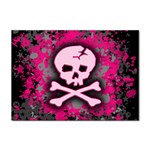 Pink Skull Star Splatter Sticker A4 (100 pack)