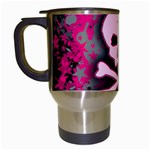 Pink Skull Star Splatter Travel Mug (White)