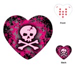 Pink Skull Star Splatter Playing Cards Single Design (Heart)