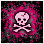 Pink Skull Star Splatter Canvas 12  x 12 