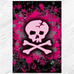 Pink Skull Star Splatter Canvas 12  x 18 