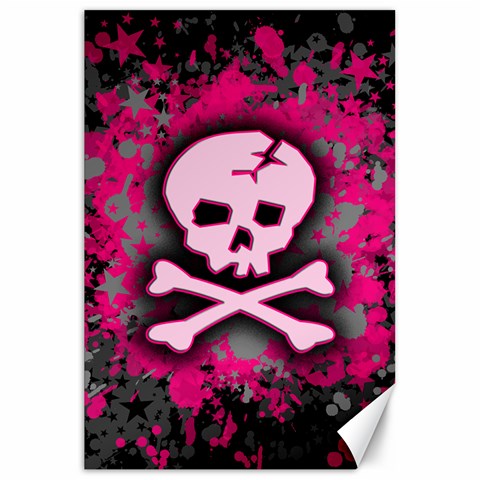 Pink Skull Star Splatter Canvas 20  x 30  from ArtsNow.com 19.62 x28.9  Canvas - 1