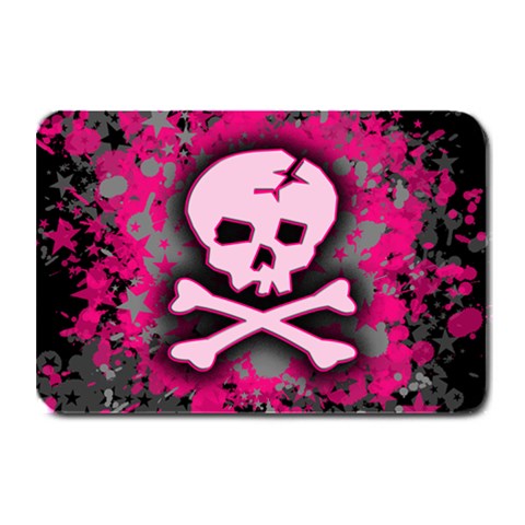 Pink Skull Star Splatter Plate Mat from ArtsNow.com 18 x12  Plate Mat