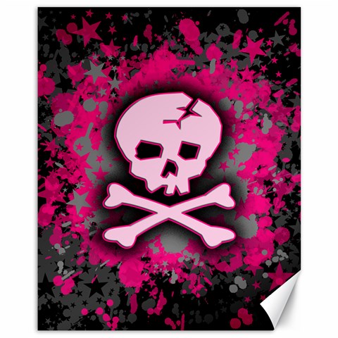 Pink Skull Star Splatter Canvas 11  x 14  from ArtsNow.com 10.95 x13.48  Canvas - 1