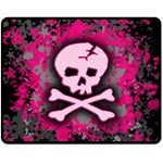 Pink Skull Star Splatter Fleece Blanket (Medium)