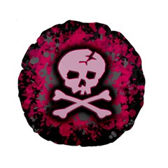 Pink Skull Star Splatter Standard 15  Premium Round Cushion  from ArtsNow.com Back