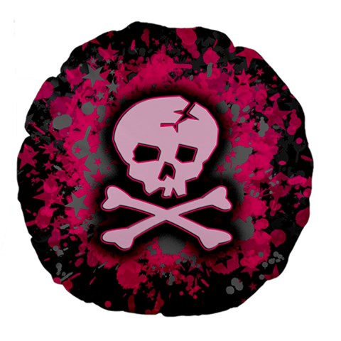 Pink Skull Star Splatter Large 18  Premium Round Cushion  from ArtsNow.com Front