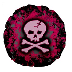 Pink Skull Star Splatter Large 18  Premium Round Cushion  from ArtsNow.com Front