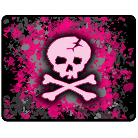 Pink Skull Star Splatter Double Sided Fleece Blanket (Medium) from ArtsNow.com 58.8 x47.4  Blanket Front
