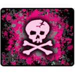 Pink Skull Star Splatter Double Sided Fleece Blanket (Medium)