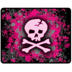 Pink Skull Star Splatter Double Sided Fleece Blanket (Medium) from ArtsNow.com 58.8 x47.4  Blanket Back