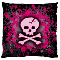 Pink Skull Star Splatter Standard Flano Cushion Case (Two Sides) from ArtsNow.com Front