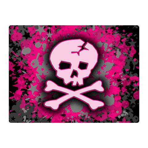 Pink Skull Star Splatter Double Sided Flano Blanket (Mini) from ArtsNow.com 35 x27  Blanket Front