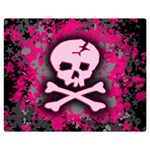 Pink Skull Star Splatter Double Sided Flano Blanket (Medium)