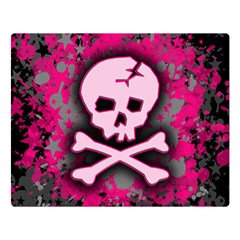 Pink Skull Star Splatter Double Sided Flano Blanket (Large) from ArtsNow.com 80 x60  Blanket Front