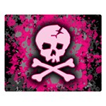 Pink Skull Star Splatter Double Sided Flano Blanket (Large)