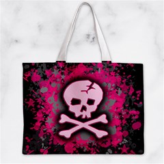 Pink Skull Star Splatter Zipper Mini Tote Bag from ArtsNow.com Front