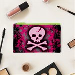 Pink Skull Star Splatter Cosmetic Bag (XS)