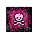 Pink Skull Star Splatter Satin Bandana Scarf