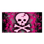 Pink Skull Star Splatter Satin Shawl