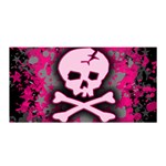 Pink Skull Star Splatter Satin Wrap