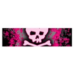 Pink Skull Star Splatter Satin Scarf (Oblong)