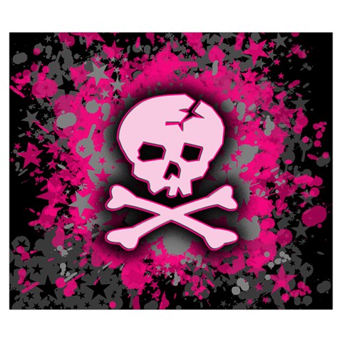 Pink Skull Star Splatter Zipper Large Tote Bag from ArtsNow.com Front
