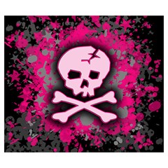 Pink Skull Star Splatter Zipper Large Tote Bag from ArtsNow.com Front