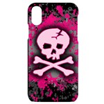 Pink Skull Star Splatter iPhone X/XS Black UV Print Case