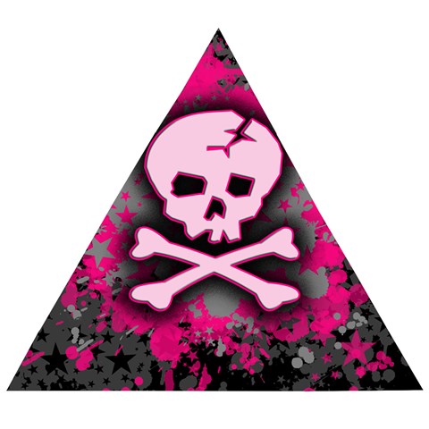 Pink Skull Star Splatter Wooden Puzzle Triangle from ArtsNow.com Front
