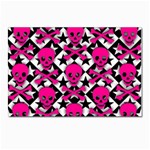 Pink Skulls & Stars Postcards 5  x 7  (Pkg of 10)