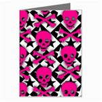 Pink Skulls & Stars Greeting Card