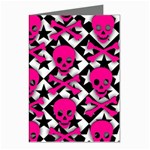 Pink Skulls & Stars Greeting Cards (Pkg of 8)