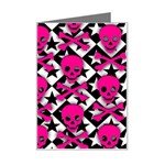 Pink Skulls & Stars Mini Greeting Card