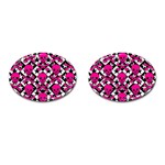 Pink Skulls & Stars Cufflinks (Oval)