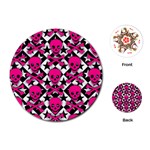 Pink Skulls & Stars Playing Cards Single Design (Round)