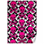 Pink Skulls & Stars Canvas 12  x 18 