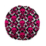 Pink Skulls & Stars Standard 15  Premium Round Cushion 