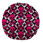 Pink Skulls & Stars Large 18  Premium Round Cushion 