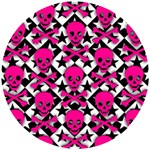 Pink Skulls & Stars Wooden Puzzle Round