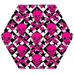 Pink Skulls & Stars Wooden Puzzle Hexagon