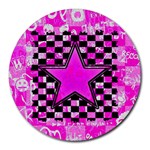 Pink Star Round Mousepad