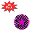 Pink Star 1  Mini Magnet (10 pack) 