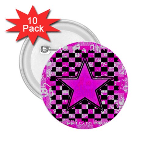 Pink Star 2.25  Button (10 pack) from ArtsNow.com Front