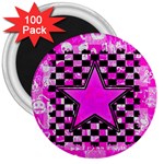 Pink Star 3  Magnet (100 pack)