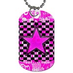 Pink Star Dog Tag (One Side)